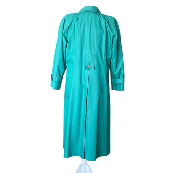 Vintage 1980s London Fog by Wamsutta Teal Trench Coat – Made in USA – Size 10P - Picture 3 of 16